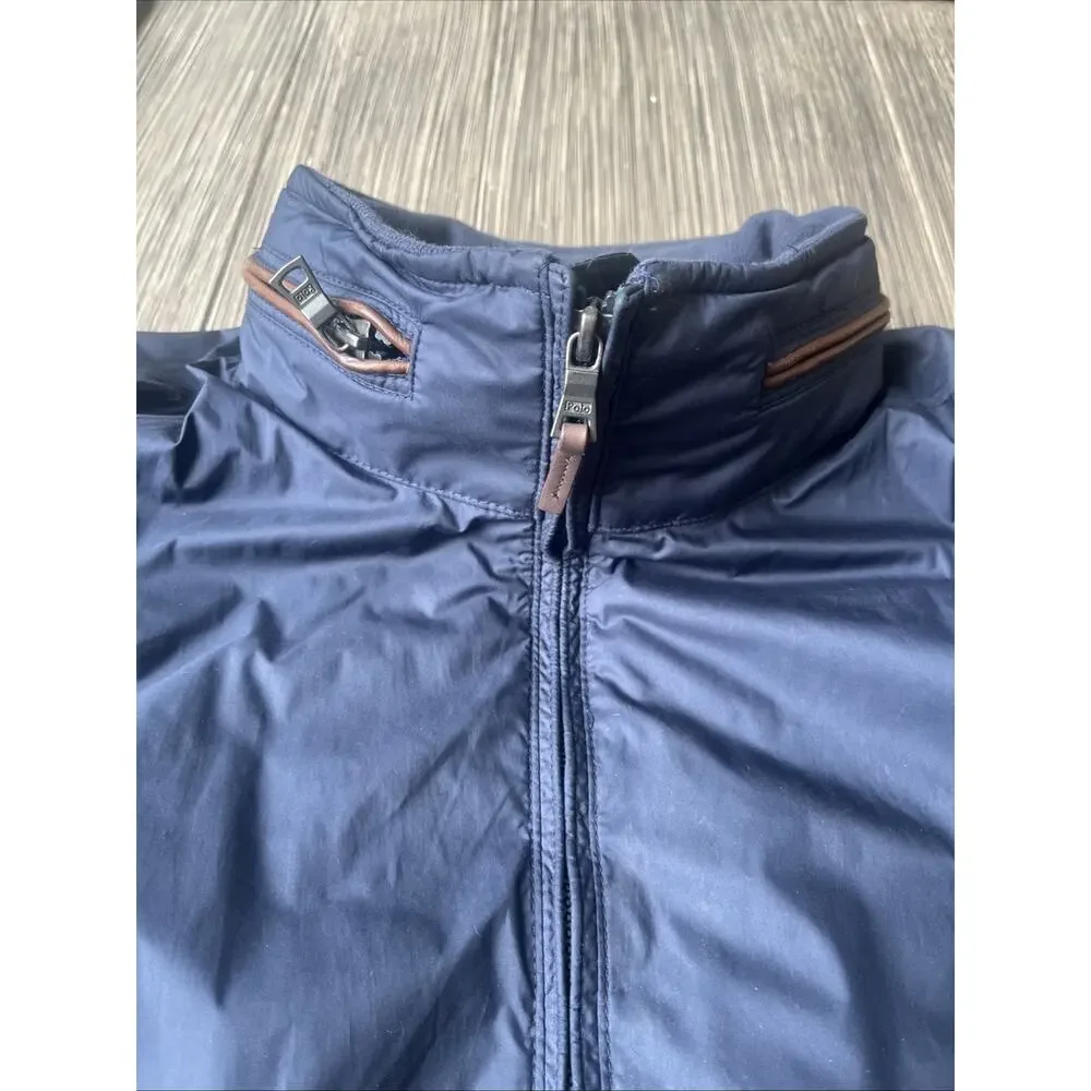 Vintage Polo Ralph Lauren Jacket Men’s M Navy Blue Harrington Full Zip Pockets